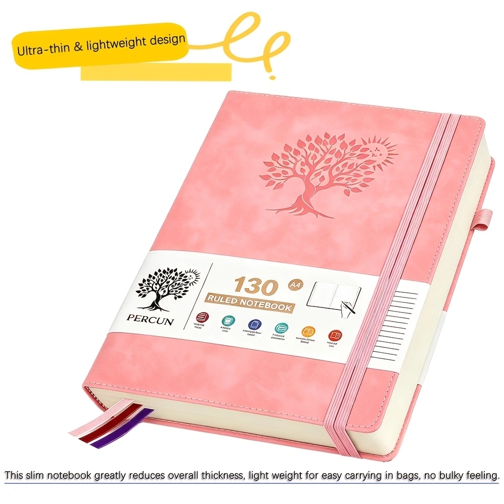 Journal Leather Hardcover - A4 줄 있는 하드커버 다이어리 노트,