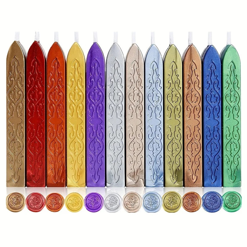 12 개/가방 왁스 인감 스탬프 용 심지가있는 금속 혼 - Wax Seal Stamp Kit 리뷰 및 가격