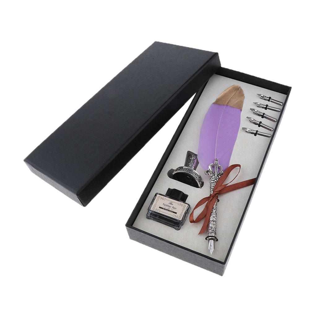 앤티크 만년필 깃털 펜 디프 캘리그래피 필기 세트 (니 - Calligraphy Ink Bottle 리뷰 및 가격