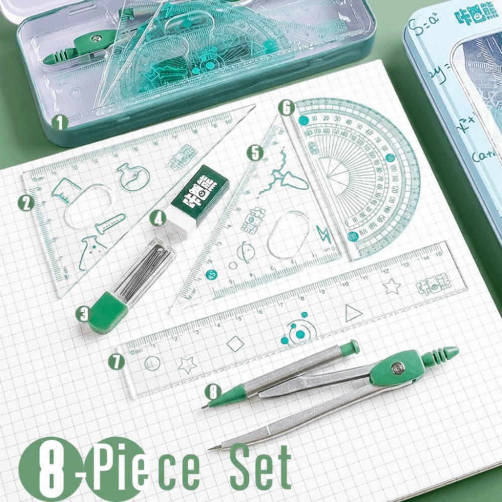8종 다기능 수학 기하학 세트 0.7mm 지우개/흑연심 - Compass Geometry Set 리뷰 및 가격